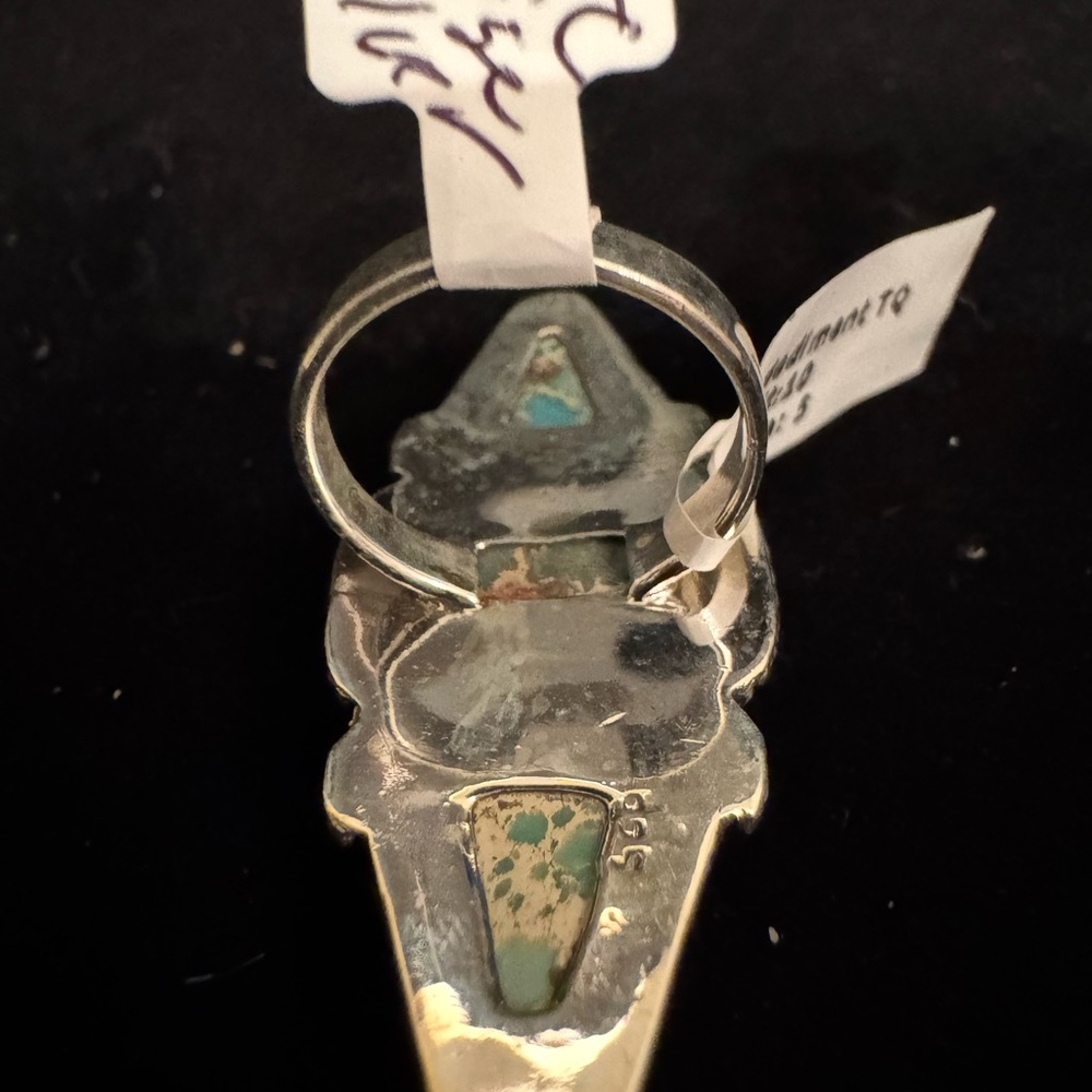 Sterling Silver and Turquoise‎ Statement Ring - Picture 7 of 7